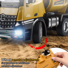 Load image into Gallery viewer, 10CH Remote Control Mixer Truck Toy, Cement Mixer Trucks for Boys, Rechargeable RC Construction Toys Vehicle (2 Battery）
