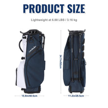 Load image into Gallery viewer, Camboke 15-Way Golf Stand Bag, Lightweight Golf Bag with Full-Length Dividers&amp;Rubber Top, Golf Club Carry Bag with Cooler Pocket, Dual Strap, Rain Hood for Men Women (Navy/White)
