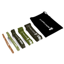 Load image into Gallery viewer, Gymreapers Resistance Bands for Working Out – Elastic Pull Up Exercise Assistance Bands Set for Powerlifting, Stretching, WOD, Strength Training – for Men &amp; Women (5 Bands - Military Set)
