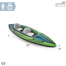 Load image into Gallery viewer, INTEX Challenger Inflatable Kayak Series: Includes Deluxe 86in Kayak Paddles and High-Output Pump – SuperStrong PVC – Adjustable Seat with Backrest – Removable Skeg – Cargo Storage Net
