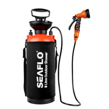 Load image into Gallery viewer, SEAFLO 2 Gallon (8L) Portable Outdoor Camping Shower- 7 Spray Modes! High Pressure Handheld Showerhead, Thermal Insulation Bag for Beach Hiking Dog Car Garden Wash CE &amp; ROHS Certified, 4-Year Warranty
