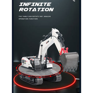 4 in 1 Remote Control Excavator with Grab Drill Metal Shovel, 22 Channel Full Functional Construction Tractor