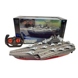 Remote Controlled Warship Battleship Aircraft Carrier 10km/h 4WD 2.4G RC Boat On Water Lakes Pools Exhibits Models for Boys Kids