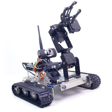 Load image into Gallery viewer, Geek Robot car kit for Mega 2560 Project 4DOF Manipulator Hd Camera Tank Chassis Programmable DIY Robotics Vehicle Toys
