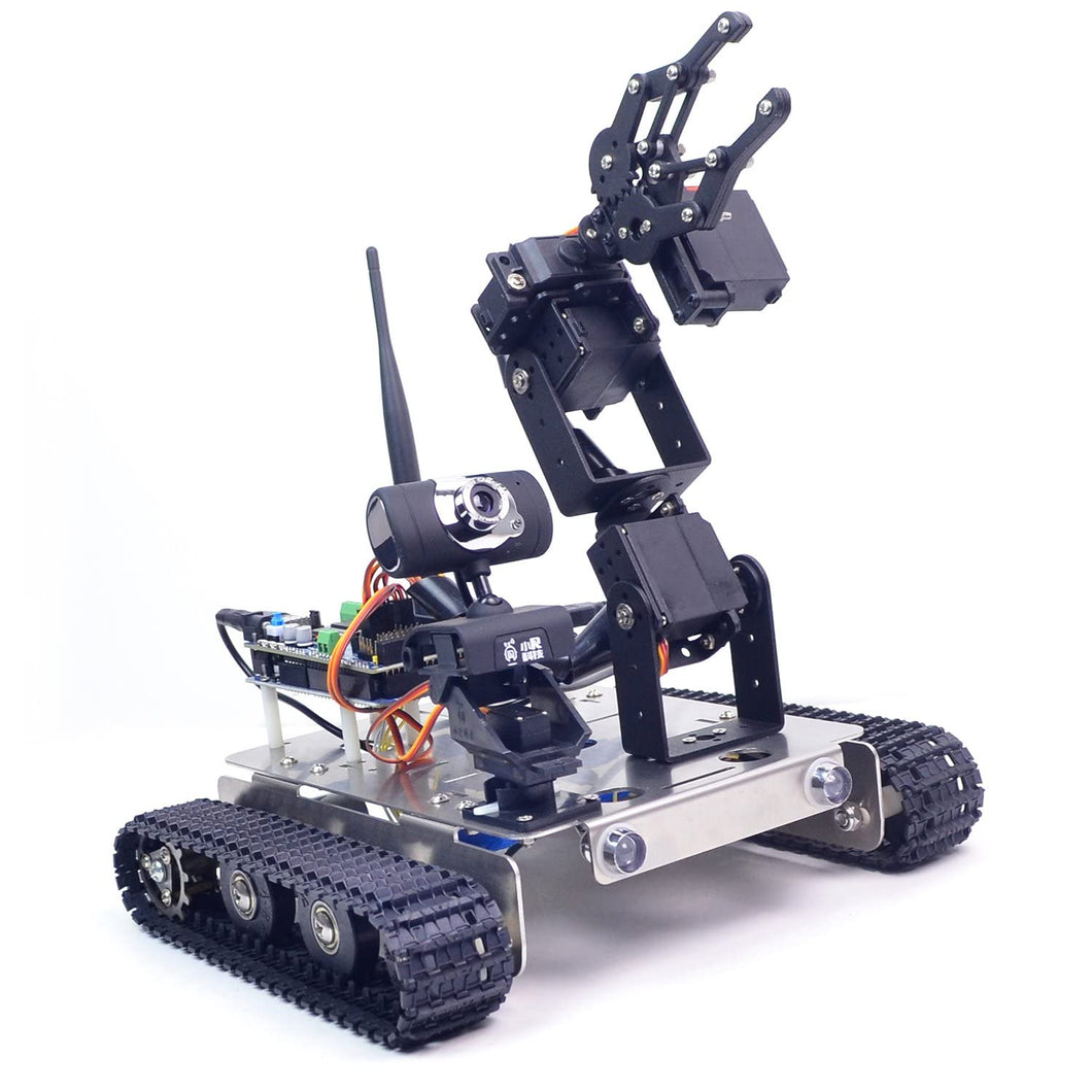 Geek Robot car kit for Mega 2560 Project 4DOF Manipulator Hd Camera Tank Chassis Programmable DIY Robotics Vehicle Toys