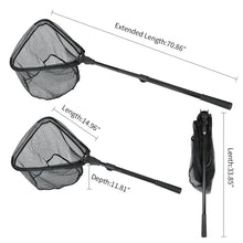 Load image into Gallery viewer, Fishing Landing Net with Telescoping Pole Handle Extends to 63 inches, Carbon Fiber Handle Extended from 23.6 inches to 47 inches
