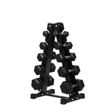 Load image into Gallery viewer, RITFIT Rubber Hex Dumbbells Set with Rack, 180-780LB Heavy-Duty Cast Iron Core, Knurled Chrome Handle, Space-Saving Storage Rack for Home Gym Strength Training
