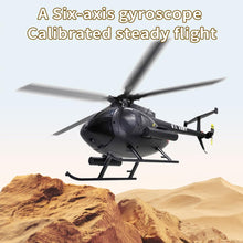 Load image into Gallery viewer, Remote Control Helicopter, C189 MD500 RC Helicopter Model, 1/28 Scale 4CH Single-Rotor Helicopter with 6-Axis Gyro and Brushless Motor (Black)
