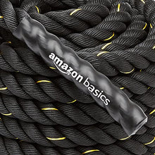 Load image into Gallery viewer, Amazon Basics Battle Rope for Home Gym Workout, Exercise Training Equipment, CrossFit, Strength Training, 1.5 Inch x 30 Feet, Black
