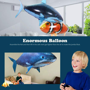 Remote Control Shark Toys Swimming Fish RC Animal Toy Infrared RC Fly Air Balloons Clown Fish Toy (Orange)