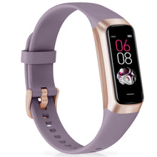 Load image into Gallery viewer, Fitness Tracker, Step Counter with 24/7 Heart Rate Blood Oxygen Blood Pressure Sleep Monitor, 1.10" AMOLED Touch Screen Smart Watches for Women Men (Orchid Purple))
