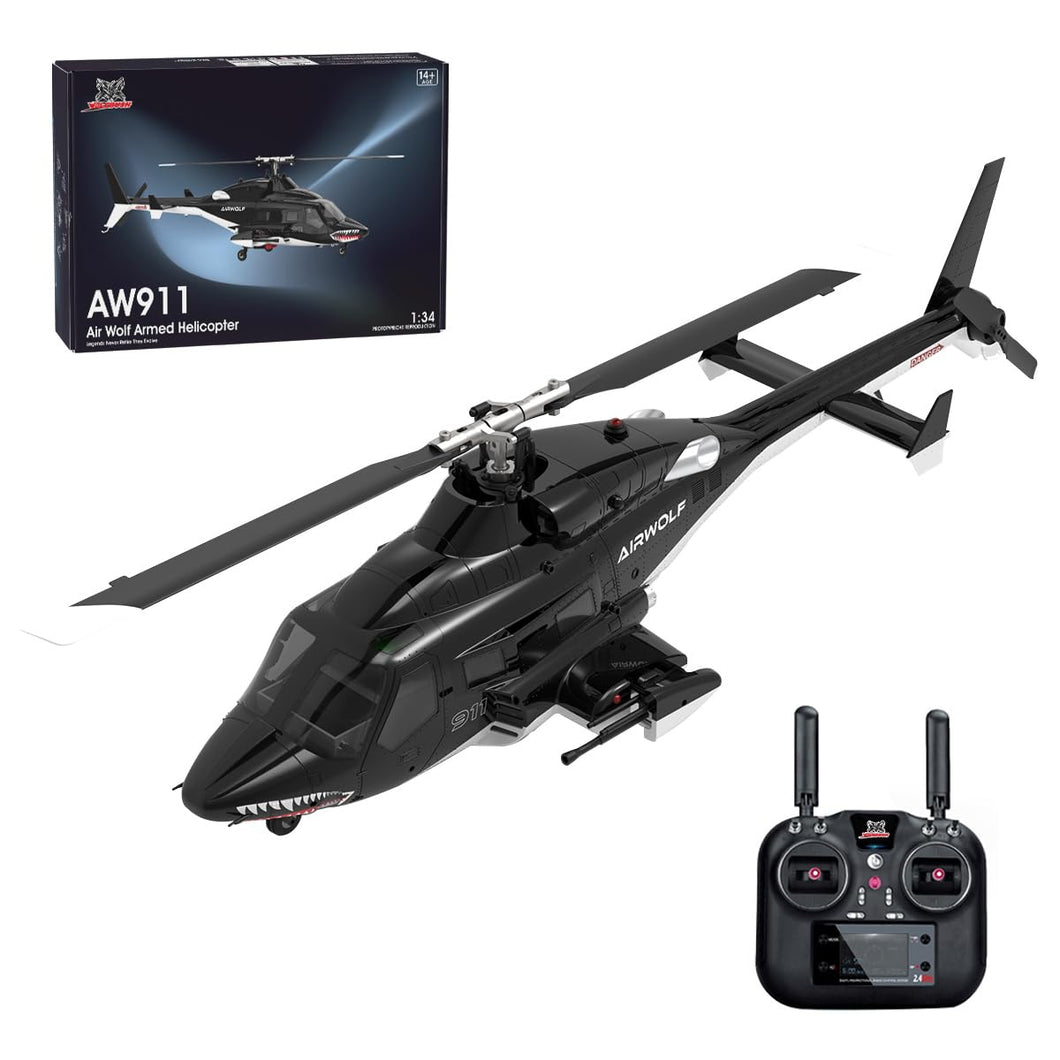 1/34 Helicopter, 2.4G 9CH  RC Helicopter Model with 6G/3D Stunt Mode and GPS Positioning (RTF/Mode 1/2 Switchable)