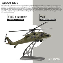 Load image into Gallery viewer, RC Helicopter Model, Black Hawk UH-60L 170 Size 4CH Flybarless Helicopter with Adjustable Left and Right Hand Throttle (RTF Version)
