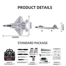 Load image into Gallery viewer, XMFHANG RC Plane 4 Channel, F22 Remote Control Airplane, 2.4GHZ RC Jet Fighter
