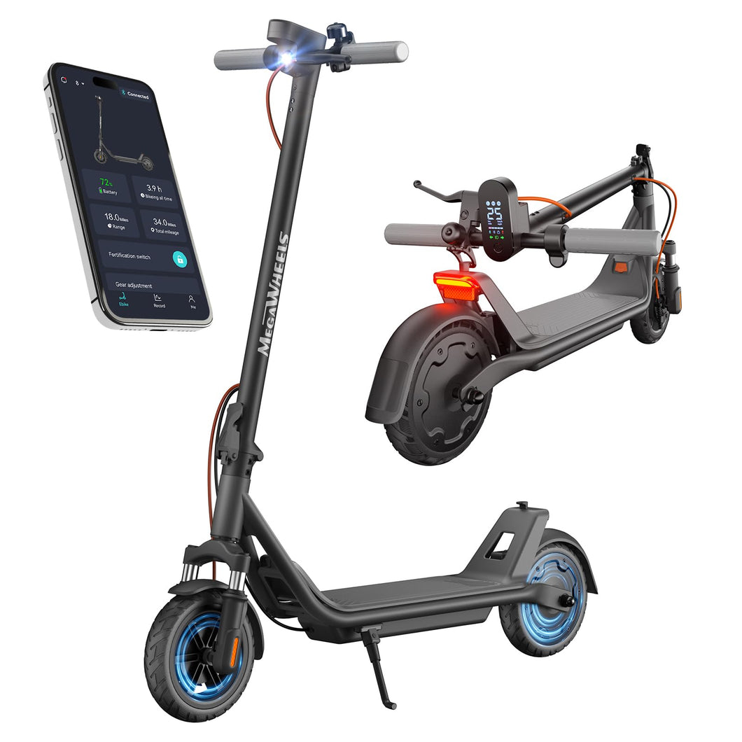 Electric Scooter A1C,Front Suspension Kick Scooter, 8.5 Solid Tires,300W Motor, Smart APP Control,15.5MPH