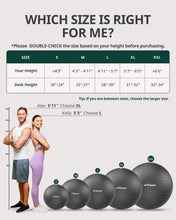 Load image into Gallery viewer, Trideer Yoga Ball for Exercise, Daily Stretching, Pilates, Core &amp; Balance Training, Stability Ball for Pregnancy &amp; Birthing Prep, Physical Therapy, Office Chair for Active Seating, Quick Pump Included
