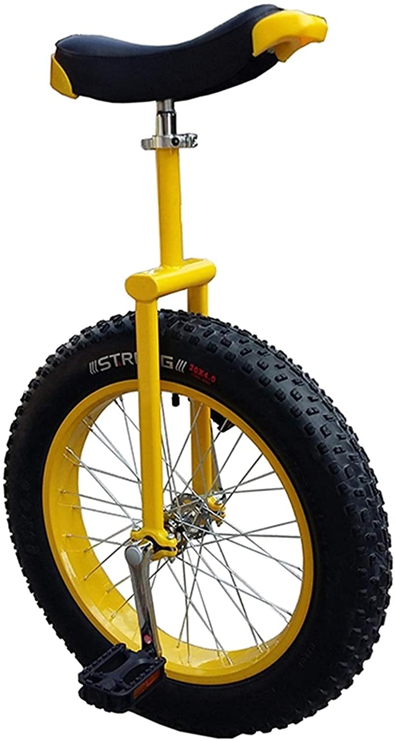 14-24 inch Unicycle Perfect Beginner's Unicycle with Adjustable seat Alloy Rim and Extra-Thick Tires (Size : 20inch)