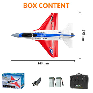 Remote Control Airplane RC Plane F16 Falcon Fighter Jet with LED Lights - 2 Channel Battery Powered with 2 Batteries