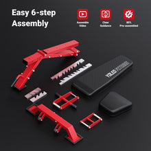 Load image into Gallery viewer, YOLEO Commercial Adjustable Weight Bench - MAX 2300LBS Heavy Duty Workout Bench for Home Gym, Decline/Flat/Incline Bench Press 2.4" Thick Pad (6-Step Assembly) (Weight Bench + 2 Dumbbells)
