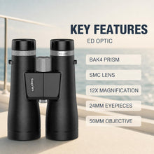 Load image into Gallery viewer, Sogries 12x50 Binoculars for Adults High Power Premium ED Glass Waterproof

