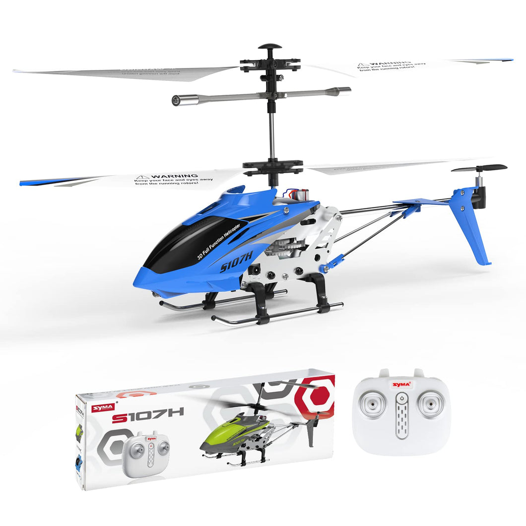 Remote Control Helicopter, SYMA S107H Mini RC Helicopter with Gyro, Altitude Hold, One Key Take Off/Landing for Adults Kids(Blue)