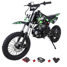 Load image into Gallery viewer, 110cc Dirt Bike Pit Kids Pitbike 110 with Gloves, Goggle and Handgrip (Black)
