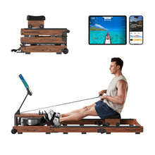 Load image into Gallery viewer, KINGSMITH Water Rowing Machines for Home - Walnut
