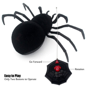 RC Spider Remote Control Tarantula Realistic Animal Crawlers Scary Kids Halloween Christmas Prank Gag Toys Birthday Gifts (Black Hair)