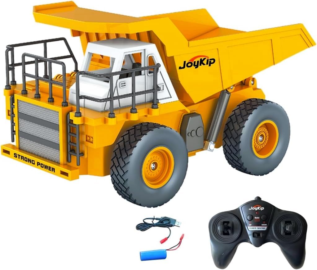 Remote Control Dump Truck Toy, 6 Channel 2.4Ghz RC Construction Vehicles, Heavy Duty Metal Remote Control Truck