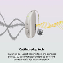 Load image into Gallery viewer, Jabra Enhance Select 700 Clinic-Quality OTC Hearing Aids, Licensed Audiology Services Included, Bluetooth LE Audio &amp; Streaming for iOS/Android, Nearly Invisible &amp; Comfortable, Silver
