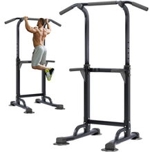 Load image into Gallery viewer, soges Power Tower Pull Up &amp; Dip Station Multi-Function Home Strength Training -Black
