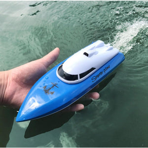RC Boat, Remote Control Boats for Lake/Pool/Pond, 2.4 GHz High Speed Outdoor Adventure Electric Mini RC Racing Boats, Boys & Girls-Blue