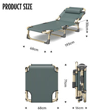 Load image into Gallery viewer, Camping Cot, Portable Folding Outdoor Bed, 5Position Folding Chaise Lounge Chair, Portable Sleeping Cot for Travel Outdoor Office Indoor Fishing
