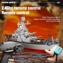 Load image into Gallery viewer, Remote Control Ship RC Warship Aircraft Carrier Battleship Destroyer ship add Watch Controller w/ 2-Battery 2-Controllers
