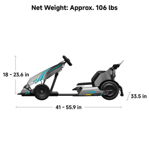 Gokart Pro 2 - High-Speed Electric Go Kart for Ages 14+, Drift & Race with Speeds Up to 26.7 mph