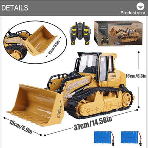 RC Skid Steer Loader Construction Truck 1/14 Remote Control Bulldozer Crawler with Lights 9 Channel RC Front Loader