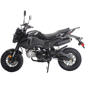 X-PRO 125cc Adult Gas Motorcycle Dirt Motorcycle Street Bike,Big 12" Wheels!(Black)