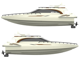 Luxury Modern Yacht, 1/28 RC Boat, 2.4Ghz Radio Remote Control 15” Sailing Cruise, Pool Lake Pond Dual Motors 15kmph Speed Ship