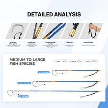 Load image into Gallery viewer, TRHUNTER Carbon Fiber Fishing Gaff Saltwater Fish Gaff with S316 Stainless Steel Fishing Hook (Blue Gaff - 3' - 3'' Hook)
