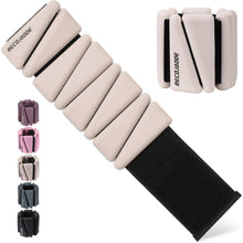 Load image into Gallery viewer, BECOJADDE Ankle Weights Set of 2 (2 lb Each) Adjustable Wrist Weights -Beige
