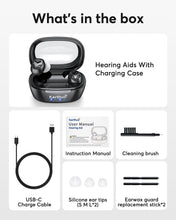Load image into Gallery viewer, OTC Hearing Aids for Seniors &amp; Adults, Rechargeable Hearing Aids with Noise Cancelling &amp; Clear Sound, 16-Channel Digital DSP &amp; 2 Environment Modes, 80+ Hour Battery Life, Comfort-Fit, Jet Black
