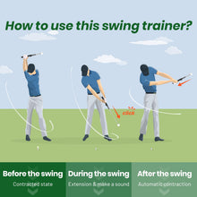 Load image into Gallery viewer, FODESAN Retractable Golf Swing Trainer, Training Aid with Grip Trainer, Swing Mechanics for Beginners &amp; Tempo Training for Advanced, Click Feedback, Muscle Training, Indoor/Outdoor
