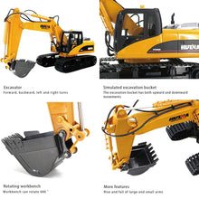 Load image into Gallery viewer, RC Construction Vehicles, HUI-NA 1535-1 1/14 Scale 2.4GHz RC 15CH Excavator Grill Grabber Model, Powered Construction Vehicles Toys
