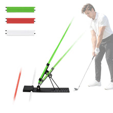 Load image into Gallery viewer, Golf Alignment Sticks Holder – Golf Swing Plane Trainer with 3 Alignment Sticks, Heavy Duty Metal Base Plate, Adjustable Golf Swing Training Aid for Swing Path, Ball Striking, Posture &amp; Alignment
