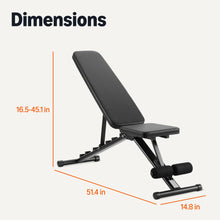 Load image into Gallery viewer, Amazon Basics Adjustable Workout Weight Bench Press, Foldable for Home Gym, Supports up to 660 Pounds, Black
