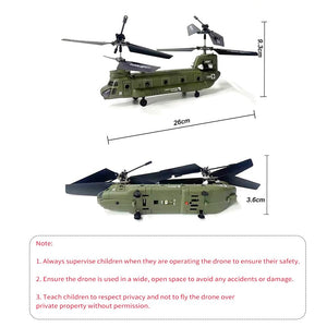 2.4G 3CH RC Helicopter, S026H Military Transport RC Helicopter with Altitude Hold, One Key Take Off/Landing, LED Light