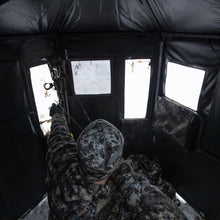 Load image into Gallery viewer, Hawk Warrior Hunting Durable 72'' L X 78'' T No-Tool Assembly Camo Concealing Ground Panel Blind with Silent Magnetic Closures &amp; Multiple Windows
