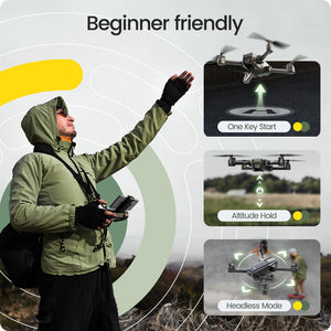 Foldable FPV Drone with 1080P WiFi Camera for Adult Beginners and Kids; Voice Gesture Control RC Quadcopter