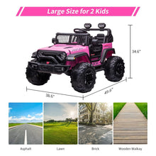 Load image into Gallery viewer, 24V Kids Ride on 2 Seaters Electric Car with Remote Control, 2*120W Motors Battery Powered 20&quot; Extra Large Seats+15.5&quot; XL (Pink)
