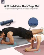 Load image into Gallery viewer, Extra Wide &amp; Thick TPE Yoga Mat, 7mm, Navy Blue
